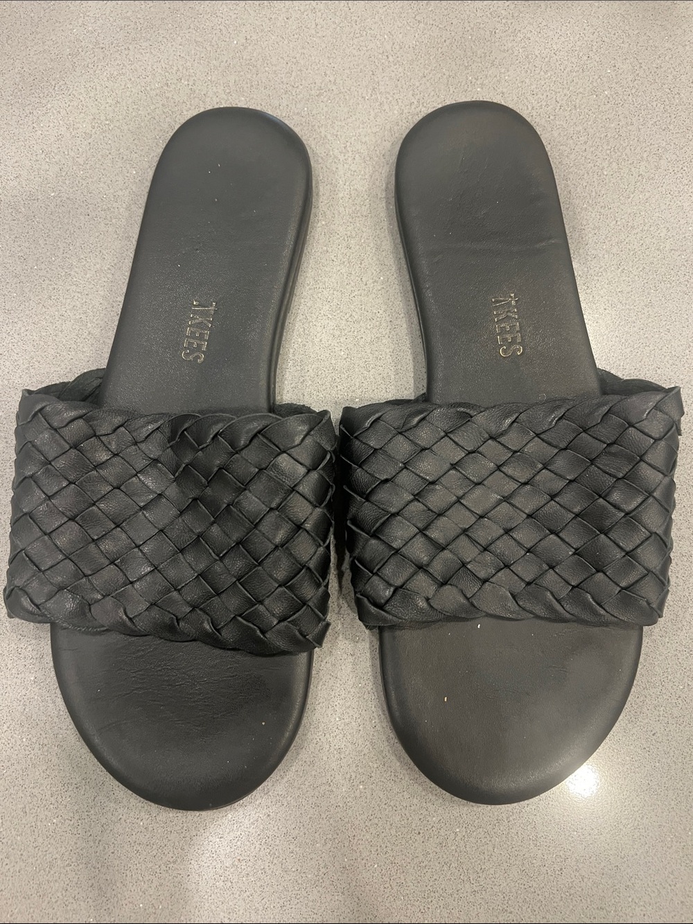 TKEES Braided Slide Sandals - Black
